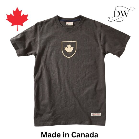 Canada Shield T-Shirt | Unisex | Slate Grey | Red Canoe - Picture 1 of 4